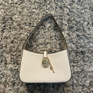 Michael Kors Cream Shoulder Bag with Gold Accent
